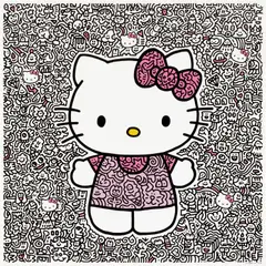 Sam Cox, Big Kitty, 2021, Screenprint with giclée and glitter in colours, on wove paper, with full margins