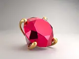 Jeff Koons, Diamond (Red), 2020, Porcelain multiple painted in chrome, contained in the original Styrofoam-lined presentation box with metallic red printed signature