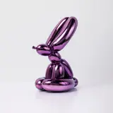 Jeff Koons, Balloon Rabbit (Violet), 2017, Porcelain multiple painted in chrome, contained in the original Styrofoam-lined presentation box with silver printed signature