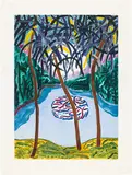Full Moon Cove by Shara Hughes, 2019, Monotype with oil-based ink in colours, on wove paper, with full margins, offered Nov 2025