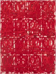 Rashid Johnson, Untitled (Large Anxious Red), 2021, Screenprint in colours, with hand-applied pigment, on wove paper, the full sheet