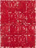 Rashid Johnson, Untitled (Large Anxious Red), 2021, Screenprint in colours, with hand-applied pigment, on wove paper, the full sheet