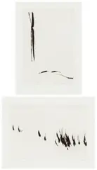 Lee Ufan, From Port 11; and From Port 12, 1989, Two drypoints, on Arches paper, with full margins