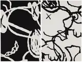 Kaws, Man’s Best Friend 7; and Man’s Best Friend 8, 2016, Two screenprints, on Saunders Waterford High White paper, the full sheets