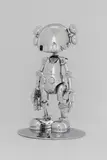 Kaws x Hajime Sorayama, No Future Companion (Silver Chrome Version), 2008, Chrome-coated metal, with original packaging