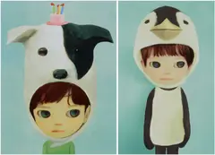 Mayuka Yamamoto, Cake Hat; and Penguin Boy, 2019, Two screenprints in colours, on wove paper, both with full margins