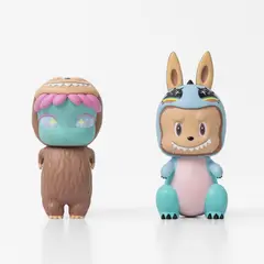 Cosmic Girl x Labubu; and Cosmic Girl Dino Star x Labubu by Okokume and Kasing Lung, 2019, Two vinyl sculptures, sold Nov 2025