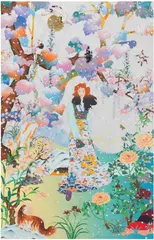 The Couch Unsent Piano by Tomokazu Matsuyama, 2021, Digital print and screenprint with pearlised ink, white gloss and hand applied gold leaf, on Somerset paper, the full sh, sold Nov 2025