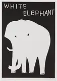 David Shrigley, White Elephant, 2021, Linocut, on Somerset paper, with full margins