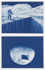 Daniel Arsham, Deep Wall; and Square Out of the Moon, from Lunar Prints, 2021, Two screenprints in colours, on archival paper, with full margins, both contained in the original linen-covered presentation box