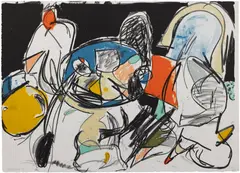Eddie Martinez, No Title 2, 2015, Lithograph in colours, on Velin d’Arches paper, the full sheet