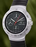 Iwc, A well-preserved and futuristic aluminium two-tone chronograph wristwatch with day, date and bracelet, 1984, Switzerland