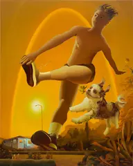 Kyle Dunn, The Fool, 2021, acrylic on wooden panel