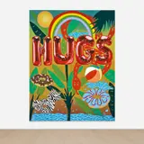 Joel Mesler, Untitled (Hugs), 2022, pigment on linen