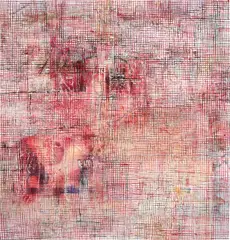 Mandy El-Sayegh, Net Grid (Celine), 2020, oil and mixed media on linen