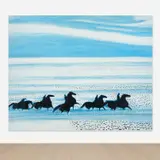 André Brasilier, Les chevaux de neptune, 1976, oil on canvas