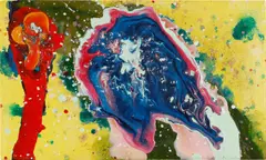 Untitled by Sadamasa Motonaga, 1961, enamel on canvas, sold Jun 2024