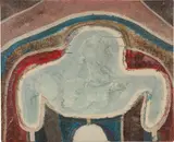 Tsuyoshi Maekawa, Work A-42, 1963, oil and burlap on canvas