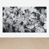 Anna Park, Untitled, 2021, charcoal on panel, in 2 parts