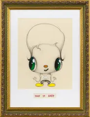 Take it Easy by Javier Calleja, 2021, mixed media on paper, in original frame, sold Jun 2024