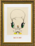 Javier Calleja, Take it Easy, 2021, mixed media on paper, in original frame