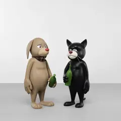 Yusuke Hanai, Two Works: (i) Miklos; (ii) Gidget (from FRIENDS IN THE PLACE THEY LOVE series), 2022, mixed media