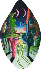 Eliot Greenwald, Jungle Egg 1, 2021, oil stick and acrylic on canvas