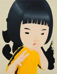 Yang Hyun Jun, Adult Child (Bruce Lee), 2021, acrylic on Korean paper
