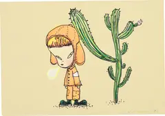 Yoshitomo Nara, Untitled, 1995, marker pen and coloured pencil on paper
