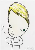 Yoshitomo Nara, Girl, 1999, marker pen and coloured pencil on paper