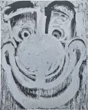 Joyce Pensato, Silver Clown, 2011, enamel and metallic paint on linen