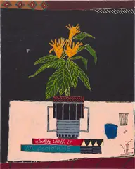 Sans Cigarette by Jordy Kerwick, 2019, oil, acrylic and canvas collage on canvas, sold Mar 2024