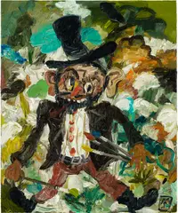 Matías Sánchez, Pintor con sombrero de copa, 2020, oil on linen