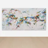 Xiyao Wang, The Crystalline Moon Palace no.4, 2022, acrylic and oil stick on canvas, diptych