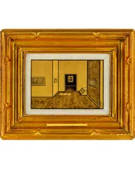 Ni Youyu, The four people in the same museum yet can't meet, 2020, acrylic on canvas, in artist's frame
