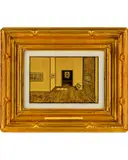 Ni Youyu, The four people in the same museum yet can't meet, 2020, acrylic on canvas, in artist's frame
