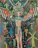Aya Takano, Secrets of the thousand year spiral: Fugoppe, 2013, oil on canvas