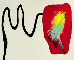 Untitled by Sadamasa Motonaga, 1965, enamel paint of oil based synthetic resin on canvas laid on board, offered Nov 2024