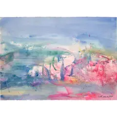 Untitled by Zao Wou-ki, 2008, watercolour on paper, sold Nov 2024