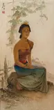Lee Man Fong, Portrait of a Seated Lady, oil on board