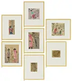 Liu Wei, Beauties from Peking, 1989, (i) - (v) mixed media on paper (vi) - (vii) mixed media on silk
