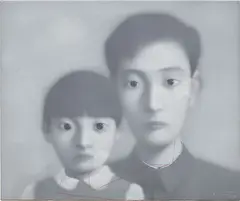 Big Family by Zhang Xiaogang, 1999, oil on canvas, sold Nov 2024