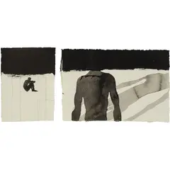 Antony Gormley, Two works: (i) Night; (ii) Shadowland, 2008, carbon and casein on paper
