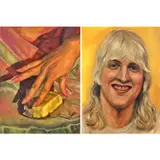 Chloe Wise, A poem and a sonnet and an essay and a sacrifice, 2020, oil on linen, diptych