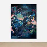 Michaela Yearwood-Dan, Saturn's Return, 2021, oil, pastel and gold leaf on canvas