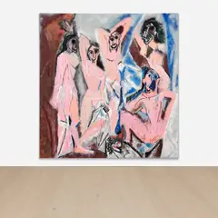 Madsaki, Les Demoiselles d'Avignon II, 2016, acrylic and aerosol on canvas
