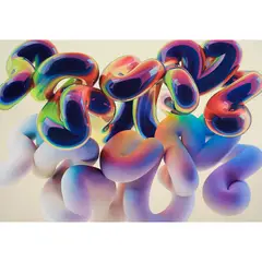 Vickie Vainionpää, Black and Violet (Double Loop), 2023, oil on canvas