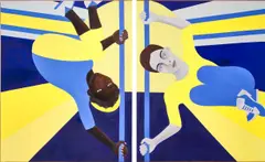 The light at the end of the tunnel by Rebecca Brodskis, 2022, oil on canvas, diptych, offered Oct 2024