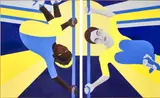 The light at the end of the tunnel by Rebecca Brodskis, 2022, oil on canvas, diptych, offered Oct 2024