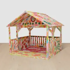 Ayako Rokkaku, Untitled (Wooden House), 2019, acrylic on wood